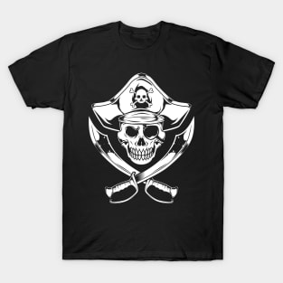 Pirate flag with sabers and skull - Pirate T-Shirt